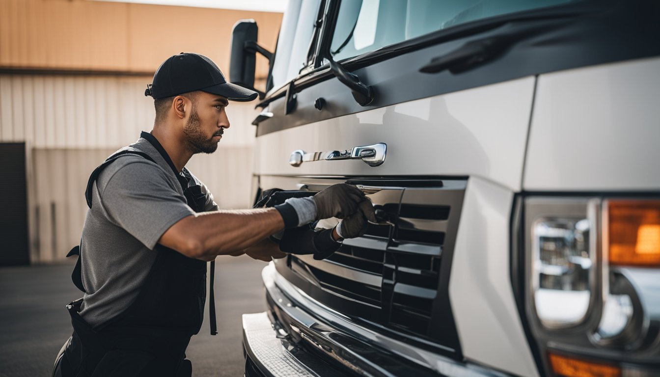 A mobile RV repair technician working on a vehicle in El Paso, TX